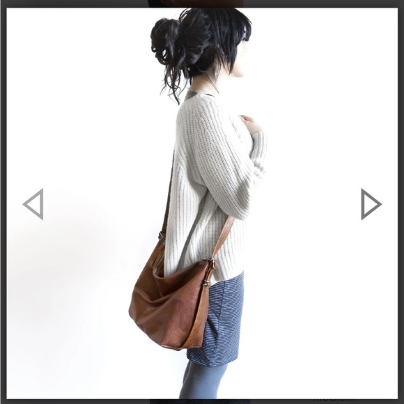 BNWT Custom Design 100% Lambskin Leather Convertible Bag in Cognac / Espresso - Picture 14 of 16